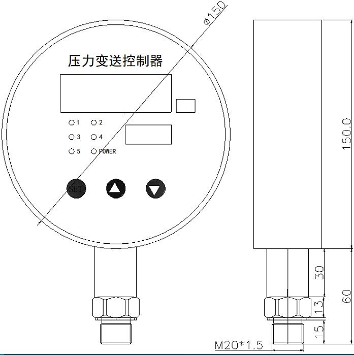 HDK150数字麻豆传媒app下载官网控制器尺寸图